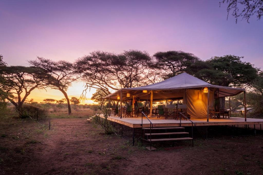 En route pour le parc national de Tarangire, réputé pour être la résidence préférée des éléphants. Vous passerez la journée en 4×4 avant de rejoindre votre Lodge pour un dîner au feu de camp. Installation à Baobab tented camp au cœur du parc. Avec ces tentes, jouissez d’une immersion assurée !